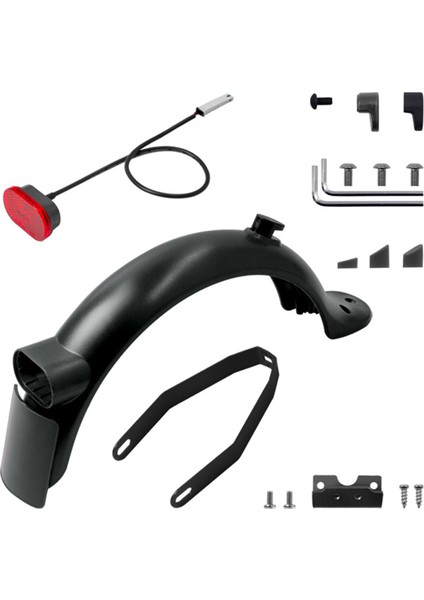 Xiaomi M365 Pro 2 Elektrikli Scooter Arka Çamurluk Braketi Arka Lamba Vida Kapak Seti, Siyah (Yurt Dışından)