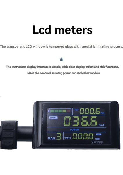 24V-60V SW900 6pin Renkli Ekran Modifikasyonu Parça Elektrikli Bisiklet LCD Elektrik Scooter Için Ekran Ölçer (Yurt Dışından) indirimleri