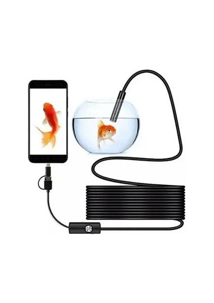 Vtn-02 Endoskop Yılan Video Kamera Led’li 2 Metre 7 mm Sert Kablo Su Geçirmez fiyatları