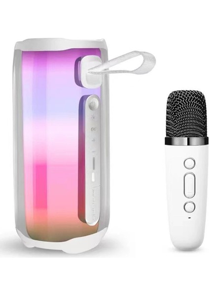 Pluse 5 Mikrofonlu Rgb Kablosuz Hoparlör - BEYAZ-(5796) - MCT9986-8028