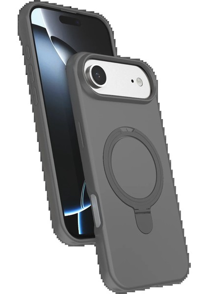 Apple iPhone 17 Air Regal Magsafe Standlı Kapak - Titan GRI-(5796) - BKS4079-5186