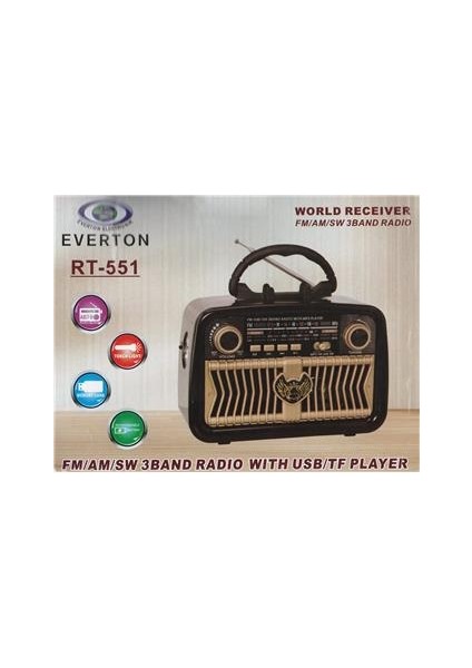 RT-551 Bluetooth Fm-Usb-Tf-Aux Şarjlı Nostaljik Radyo fiyatları