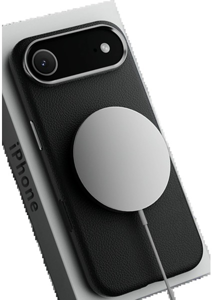 iPhone 17 Air Wonder Deri Magsafe Kapak - SIYAH-(5796) - BKS7824-5972 modelleri