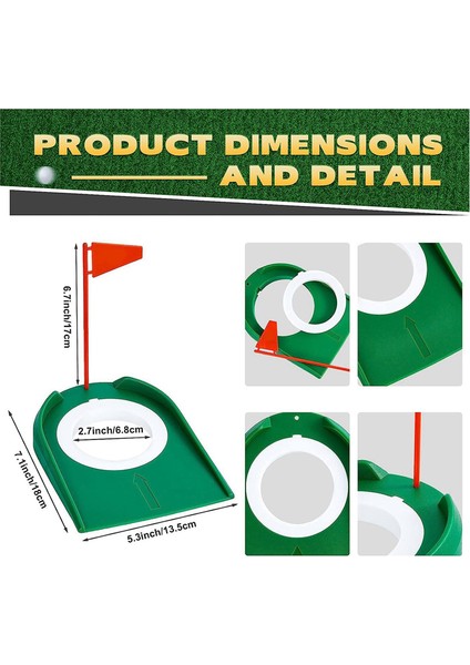 3 Pcs Golf Kupa Golf Deliği Eğitim Yardımları Golf Aksesuarları Plastik Bayrak Yeşil + Kırmızı ile Golf Eğitimleri Putter (Yurt Dışından)