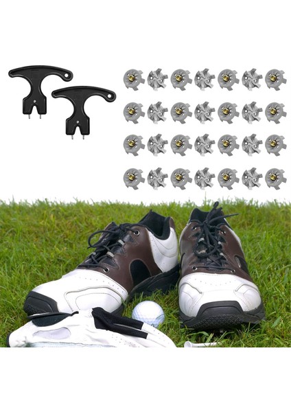 Golf Sivri Uçlu 2 Siyah Golf Cleats Somunu ile 60 Golf Ayakkabı Sivri Seti, Golf Ayakkabı Kılıfı Değiştirme (Yurt Dışından)
