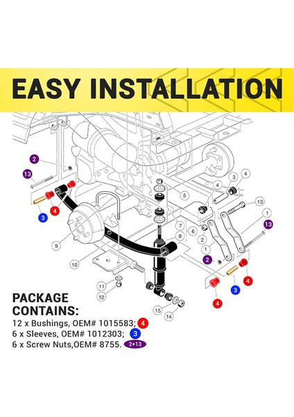 1994+ Ezgo Txt/madaliste Için Arka Burmak Kiti, 1981+ Kulüp Araba Ds, Golf Sepeti Arka Yaprak Bahar Prangaları Burçlar (Yurt Dışından) indirimleri