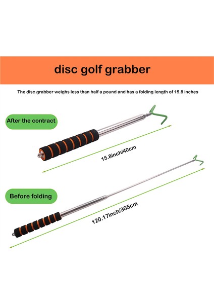 Disk Golf Retriever Teleskoping Disk Golf Grabber Dayanıklı Paslanmaz Çelik Disk Golf Alma Cihazı Alma Diskleri (Yurt Dışından)