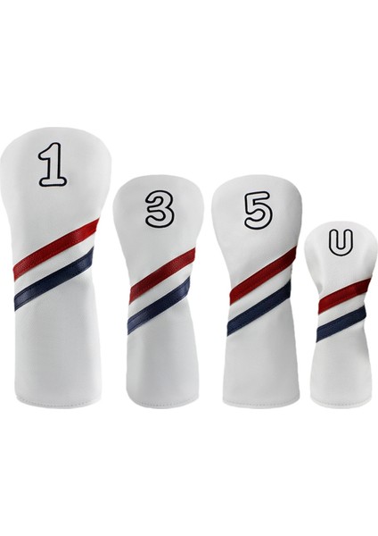 4pcs Golf Kulübü Kapağı, Numara Baskı Golf Kulübü Kapağı, Pu Su Geçirmez Kulüp Koruyucu Kapak 1+3+5+U Numarası (Yurt Dışından)