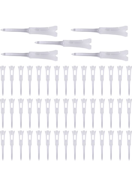 50PCS Golf Tee Çift Katmanlı Plastik Top Tee Yumuşak Düşük Dirençli Golf Koltuğu Golf Eğitim Aracı Beyaz (Yurt Dışından)