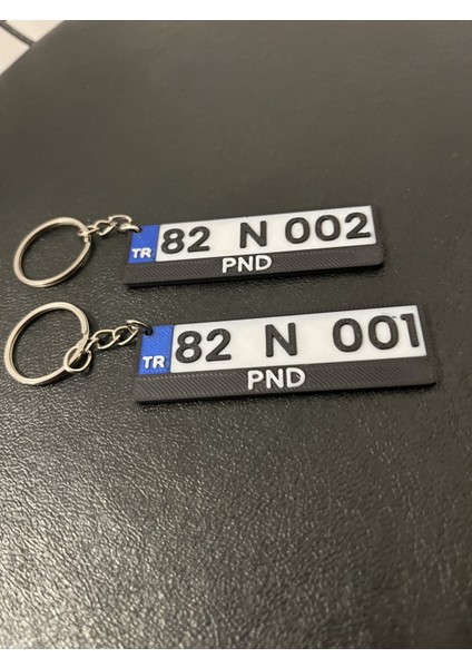 2'li Kişiye Özel Plaka Anahtarlık – 3D Baskı Pla ( 2 Adet )