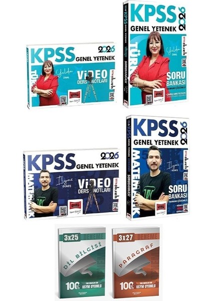 Yargı + Anla Kazan 2026 Kpss Türkçe + Matematik Video Ders Notları + Soru Bankası 4 Lü Set Yargı Yayınları