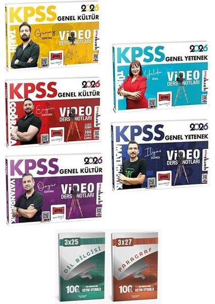 Yargı + Anla Kazan 2026 Kpss Genel Yetenek Genel Kültür Video Ders Notları 5 Li Set Yargı Yayınları