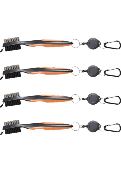 Golf Kulübü Temizlik Fırçası, Top Çift Taraflı Temizleme Aracı, Naylon Çelik Fırça, Temizlik Aracı Aksesuarları Turuncu (Yurt Dışından)