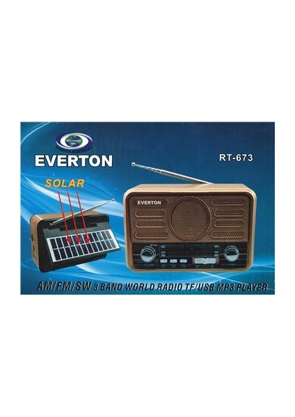 Rt-673 Bluetooth Fm-Usb-Tf- Şarjlı Solar Nostaljik Radyo fiyatları