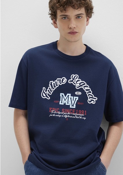 Baskılı Lacivert Tişört 0612850-89353 fiyatları