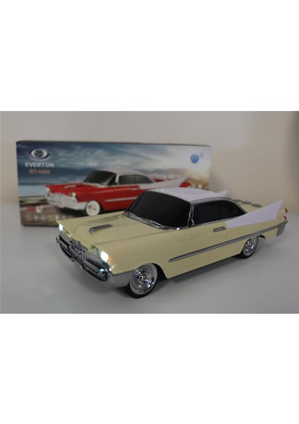 Everton RT-1950 Bej Arabalı Bluetooth Fm-Usb-Tf-Aux Şarjlı Nostaljik Radyo