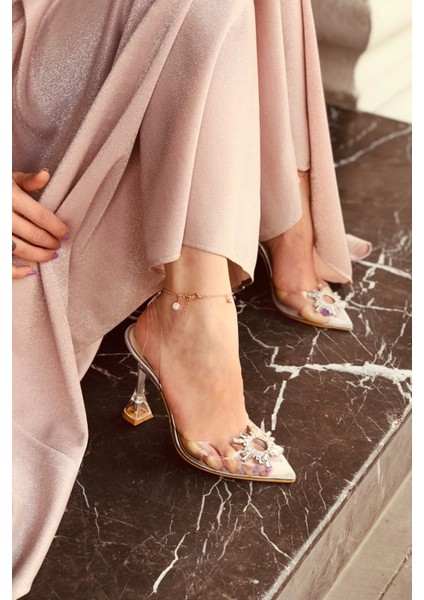 Sunset Silver Şeffaf Taş Detaylı Zarif Topuklu Ayakkabı – Özel Gün, Düğün ve Davetler İçin Şık Seçim indirimleri