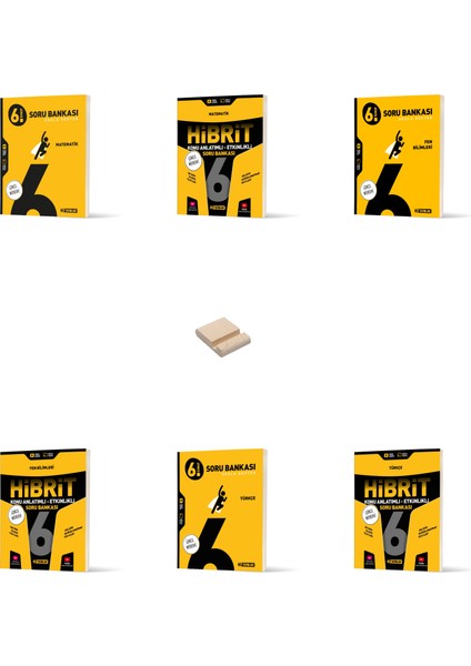 6. Sınıf Matematik Fen ve Türkçe Hibrit Etkinlikli Soru Bankaları 6lı Set