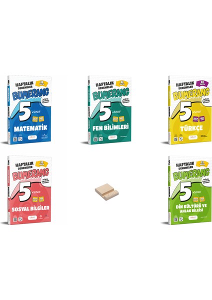 5. Sınıf Bumerang Tüm Dersler Haftalık Denemeleri 5li Set + Telefon Standı