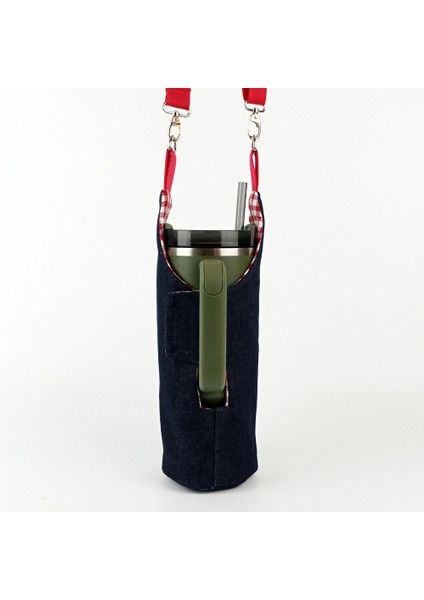 El Yapımı Kot Matara Termos Kılıfı Kulplu Model Quencher Pipetli 1,18 indirimleri