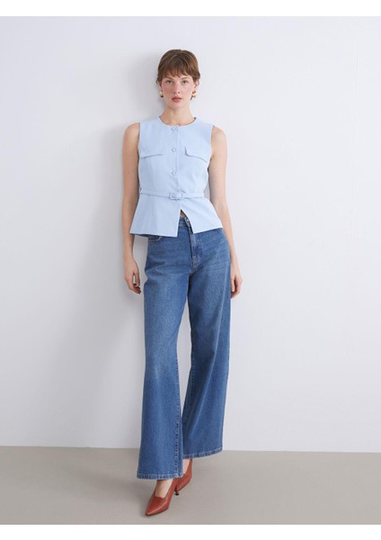 Bisiklet Yaka Krep Kadın Yelek (W5) fiyatları