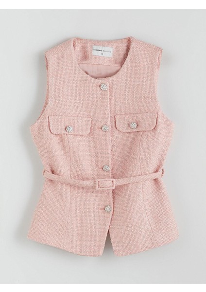 Bisiklet Yaka Kadın Tüvit Yelek (W5) indirimleri