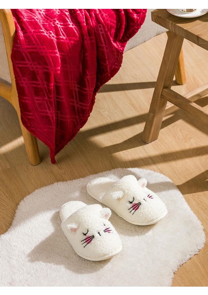 Hayvan Nakışlı Pelüş Kadın Ev Terliği (W5)
