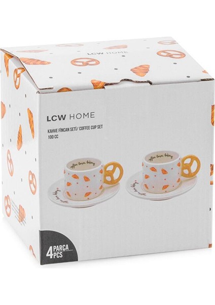 Karişik Baskılı 2 Kişilik Porselen Kahve Fincan Takımı 100 ml (W5) fırsatları