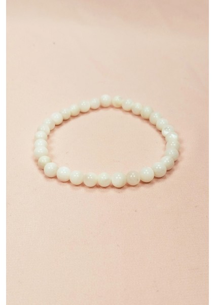 Sedef Doğal Taş Bileklik Kutulu