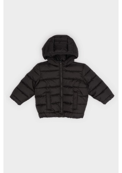 Erkek Bebek Su Geçirmez Kapüşonlu Fermuarlı Şişme Mont E8464A525AU