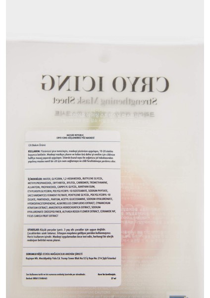 Cryo Icing Power Boosting Face Mask 27ml – Güçlendirici & Canlandırıcı Yüz Maskesi modelleri