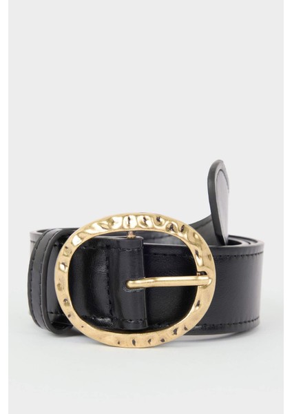 Kadın Büyük Toka Suni Deri Jean Kemeri F3283AXNS