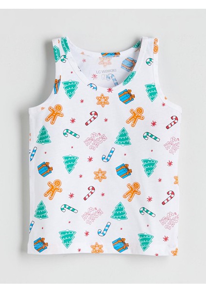 Bisiklet Yaka Baskılı Erkek Çocuk Atlet 2'li (W5) modelleri