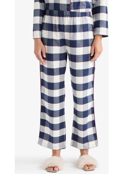 Pijama Takımı Flanel Regular Fit Kareli Uzun Kollu Üst Uzun Alt-Fall in Love E7599AX25AU