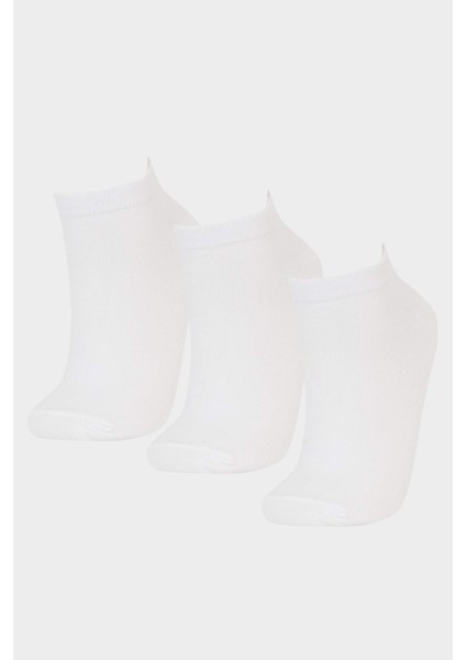 Kadın Dikişsiz 3'lü Bambu Patik Çorap E2099AXNS