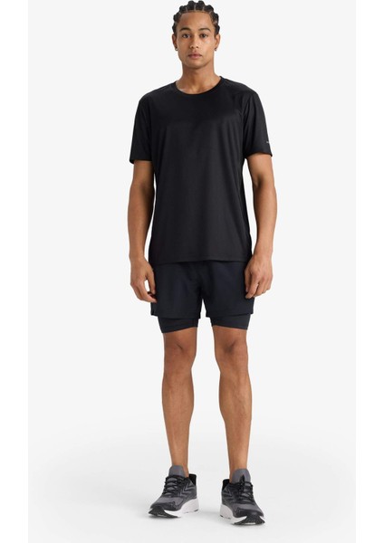 Fit Slim Fit Dar Kesim Sporcu İçi Taytlı Dokuma Şort F0010AX25AU