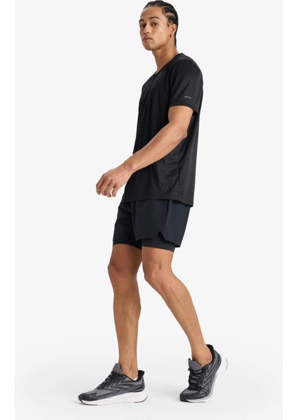 Fit Slim Fit Dar Kesim Sporcu İçi Taytlı Dokuma Şort F0010AX25AU fiyatları