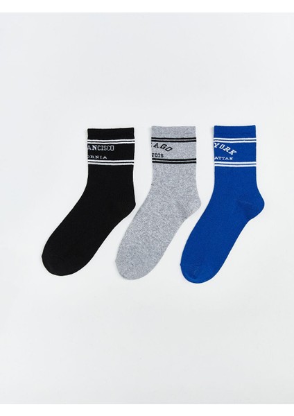 Desenli Erkek Çocuk Soket Çorap 3'lü (W5)