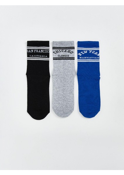 Desenli Erkek Çocuk Soket Çorap 3'lü (W5) fiyatları