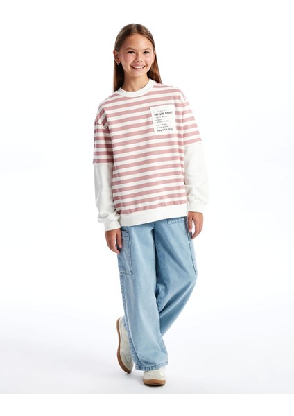 Lcw Kids Pembe Bisiklet Yaka Kız Çocuk Kalın Sweatshirt fiyatları