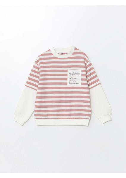 Lcw Kids Pembe Bisiklet Yaka Kız Çocuk Kalın Sweatshirt modelleri