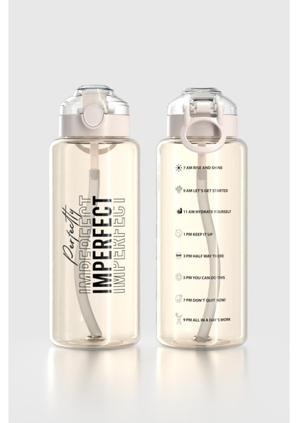 Saga Loop Yazı Desenli 1000 ml Pipetli Tritan Matara 912173 Bej fiyatları