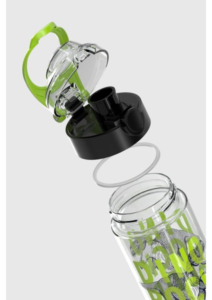 Saga Desenli 500 ml Tritan Çocuk Matara 912014 Siyah-Yeşil fırsatları