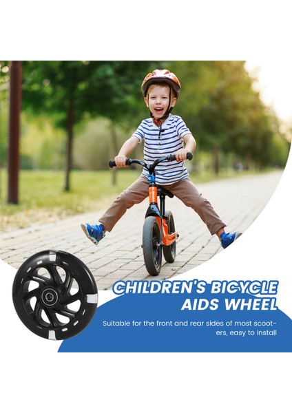 1paır 120MM Çocuk Scooter LED Işıklar Yatakları Ile Yanıp Sönen Tekerlekler Ön/arka LED Yanıp Sönen Scooter Tekerlekler, Siyah (Yurt Dışından) indirimleri