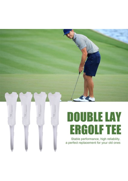50PCS Golf Tee Çift Katmanlı Plastik Top Tee Yumuşak Düşük Dirençli Golf Koltuğu Golf Eğitim Aracı Beyaz (Yurt Dışından) fırsatları