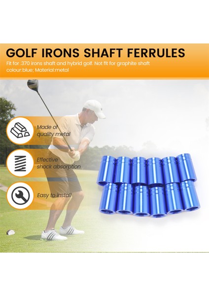 12PCS/PACK Golf Ferrules .370 Alüminyum Irons Milleri Için 25MM Golf Kulübü Aksesuarları (Yurt Dışından) fırsatları
