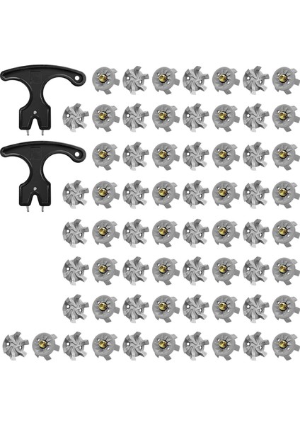 Golf Sivri Uçlu 2 Siyah Golf Cleats Somunu ile 60 Golf Ayakkabı Sivri Seti, Golf Ayakkabı Kılıfı Değiştirme (Yurt Dışından)