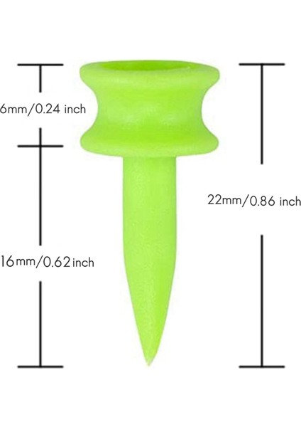 Golf Tees Aşağı Iner 0.86 Inç 100 Sayım Plastik Golf Kalesi Küçük Tees (Yeşil) (Yurt Dışından) fiyatları