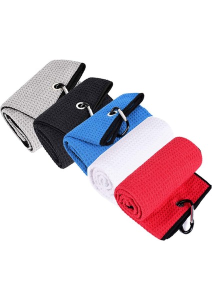 15.7X23.6INCH Golf Havlu, 5 Paket Yumuşak Fiber Güçlü Su Emme Havluları Golf Severler Için D Klipli Golf Aksesuarları (Yurt Dışından)