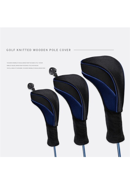 Golf Club Set Head Set Ahşap Kulüp Kapağı Nefes Alabilir Örgü Kumaş 1/3/5/cap Kapak Başlığı Set Golf Parçaları (Yurt Dışından) fiyatları